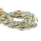 14x11mm Vermeil Bezel Aquamarine Faceted Nugget Beads 8 inch 10 pieces - Beadsofcambay.com