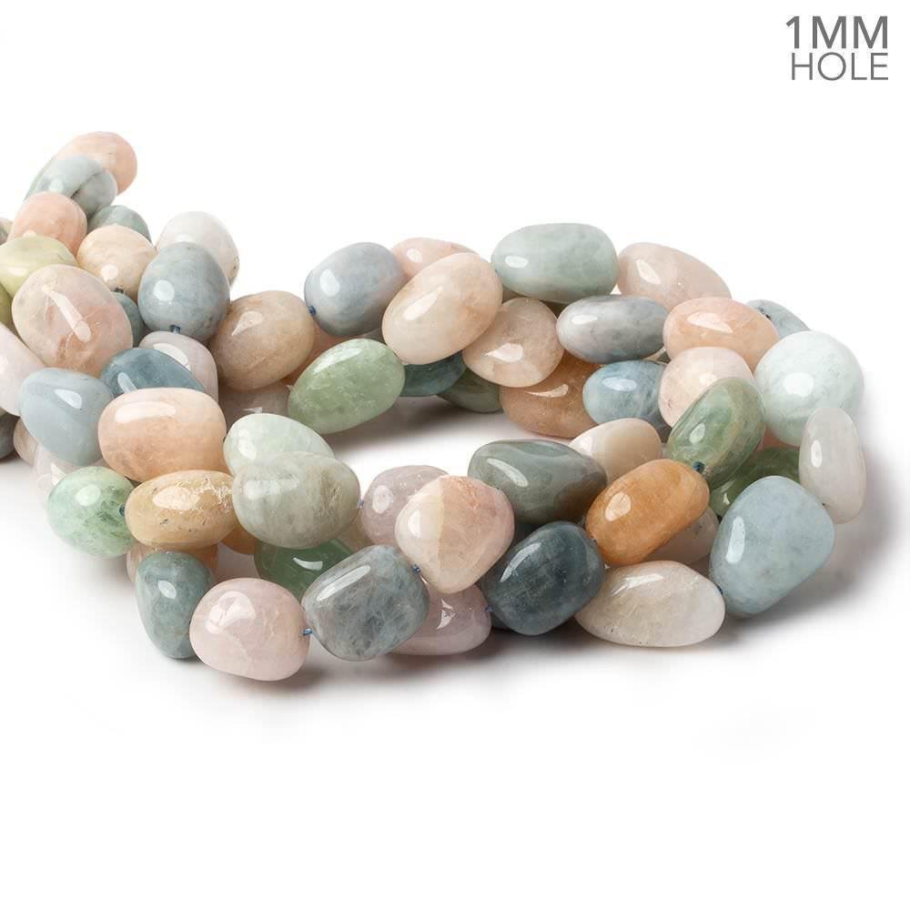 14x12-18x15mm Multi Beryl straight drilled plain nuggets 16 inch 24 large hole beads - Beadsofcambay.com
