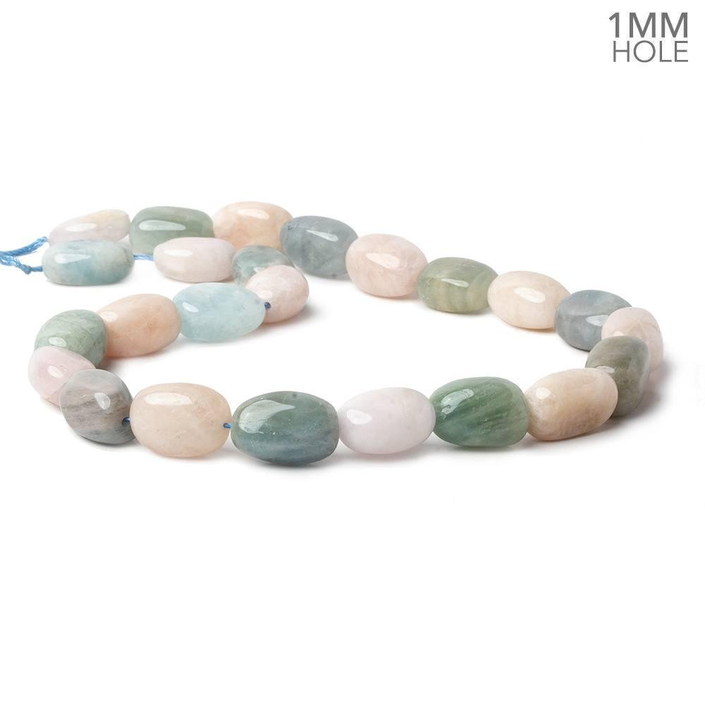 14x12-18x15mm Multi Beryl straight drilled plain nuggets 16 inch 24 large hole beads - Beadsofcambay.com