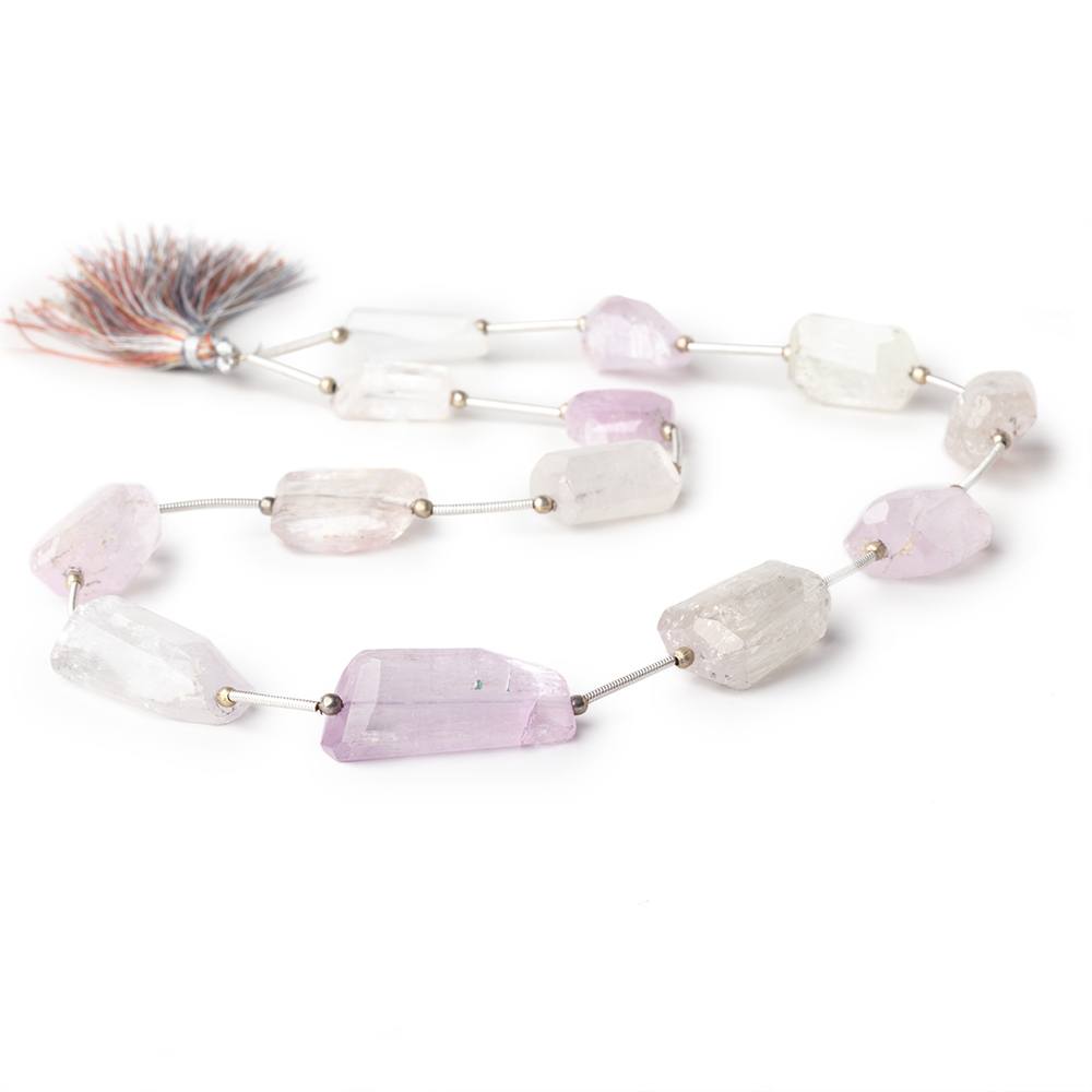 14x12-25x12mm Kunzite & Hiddenite faceted nuggets 16 inch 13 beads - Beadsofcambay.com