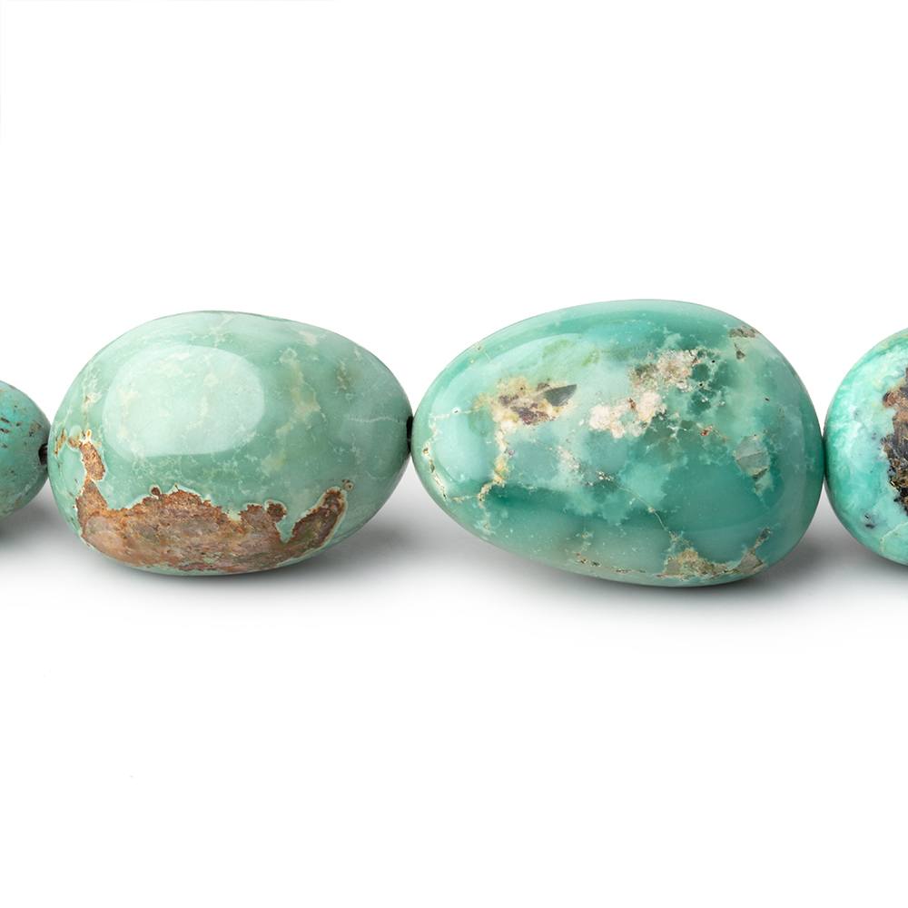 14x12-27x19mm Persian Turquoise Plain Nuggets 18 inch 25 beads - Beadsofcambay.com
