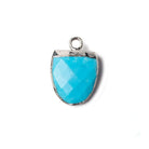 14x12mm Silver Leafed Turquoise Magnesite Half Oval Pendant 1 focal bead - Beadsofcambay.com