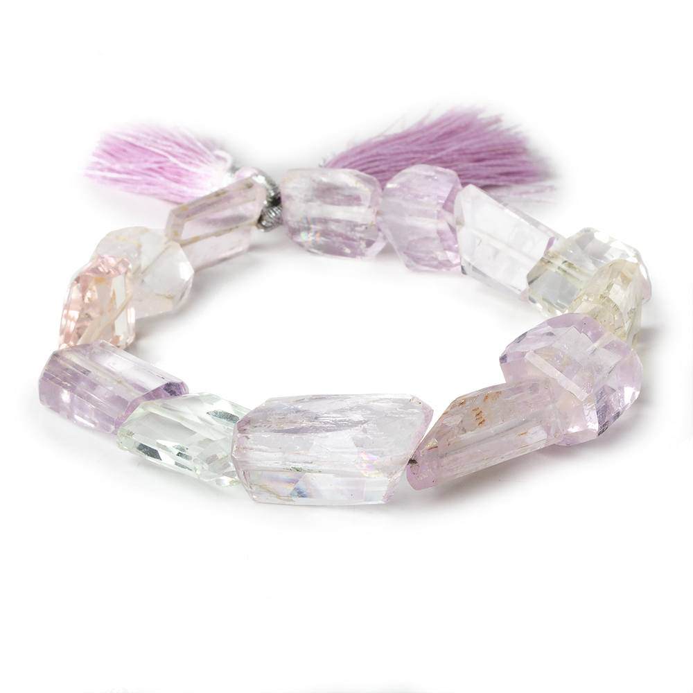 14x13-20x12mm Kunzite Faceted Nugget Beads 8 inch 13 pieces A - Beadsofcambay.com