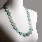 14x14-22x22mm Aqua Green Chalcedony plain hexagons 17 inch 23 beads - Beadsofcambay.com