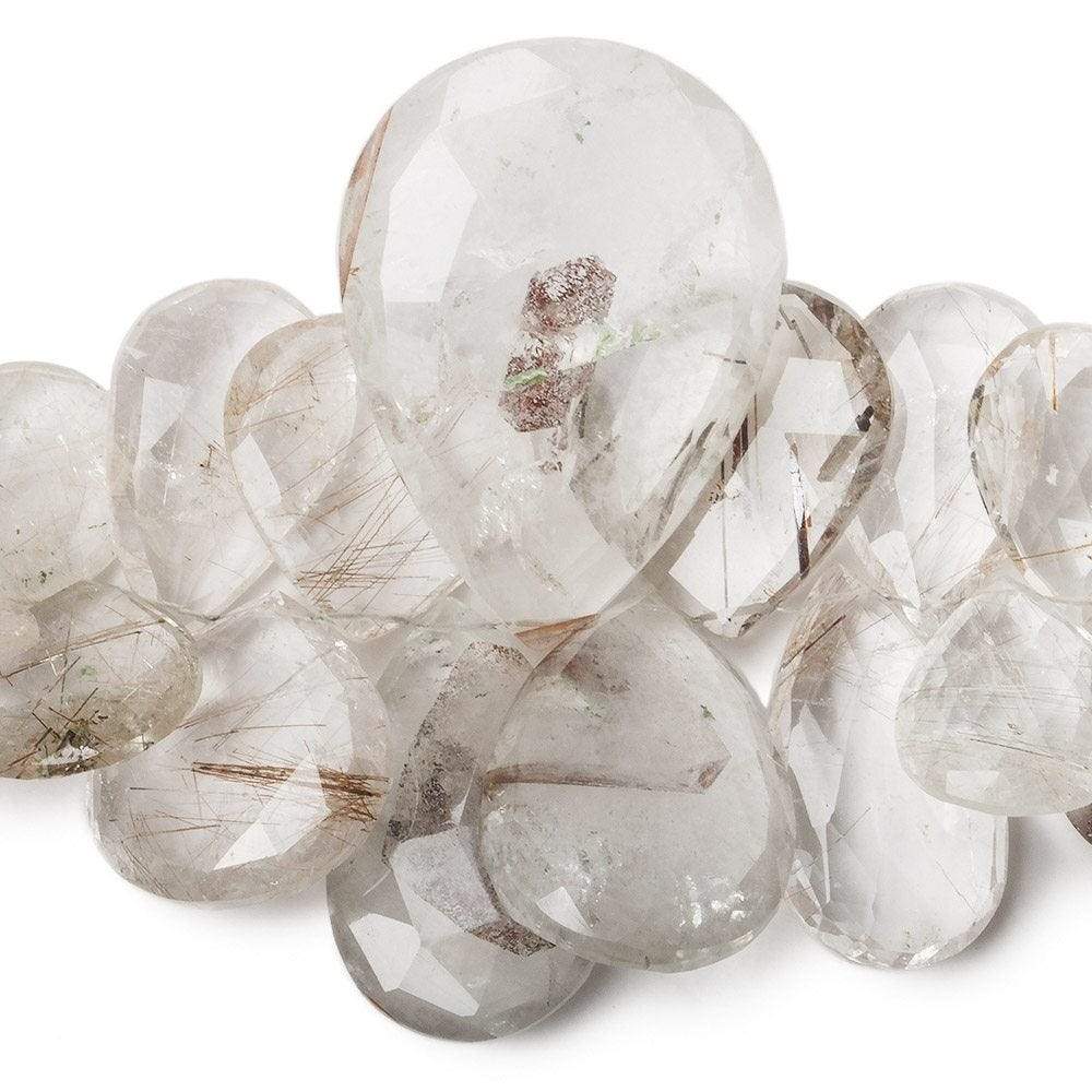 14x14-47x34mm Ferrous Quartz Pear and Heart Briolette 7.5 inch 32 Beads - Beadsofcambay.com