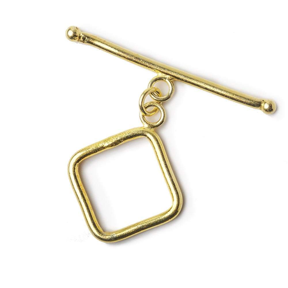 14x14mm Vermeil Toggle Square 1 piece - Beadsofcambay.com