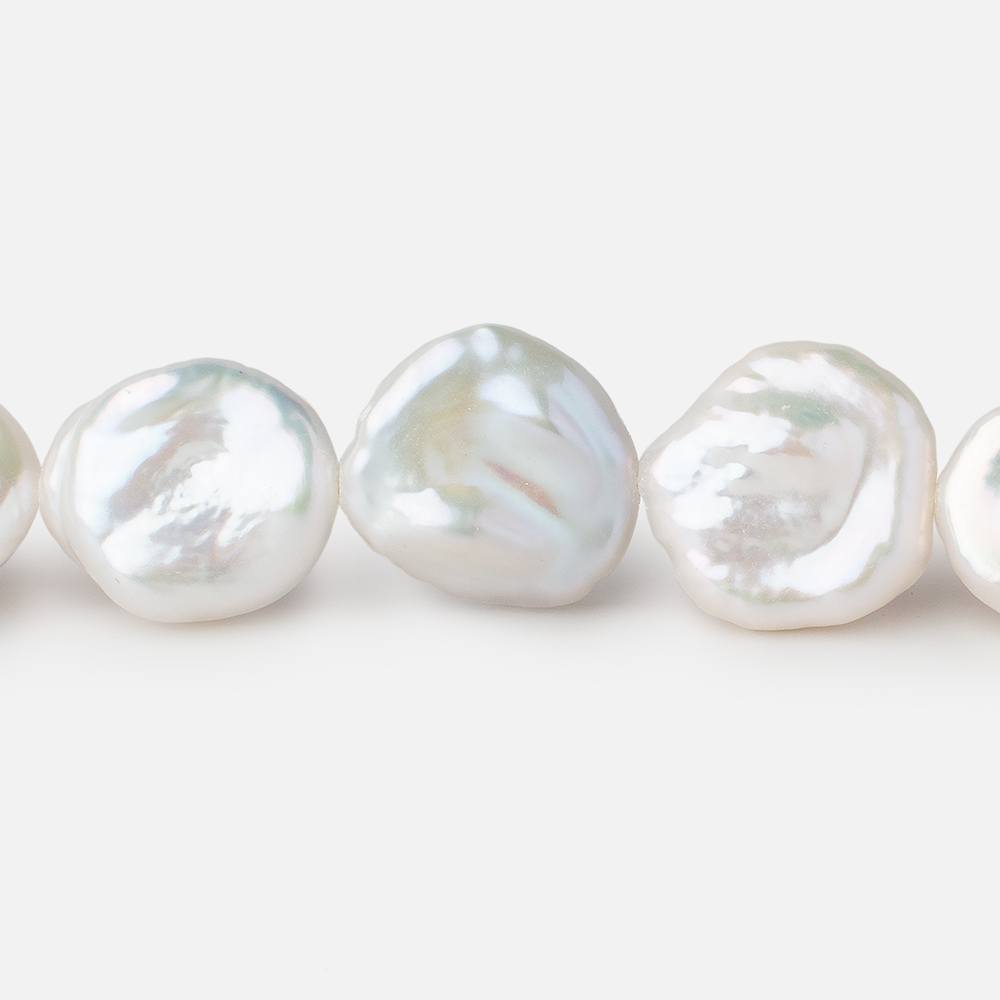 14x15-18x15mm Cream Keshi Freshwater Pearls 16 inch 25 pieces - Beadsofcambay.com