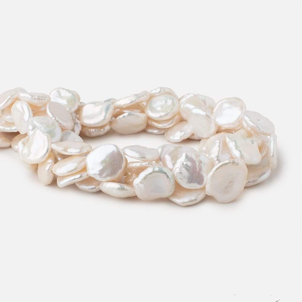 14x15-18x15mm Cream Keshi Freshwater Pearls 16 inch 25 pieces - Beadsofcambay.com