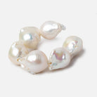 14x17-15x19mm White Ultra Baroque 2.5mm Large Hole Freshwater Pearls 4 inch 6 pieces A - Beadsofcambay.com