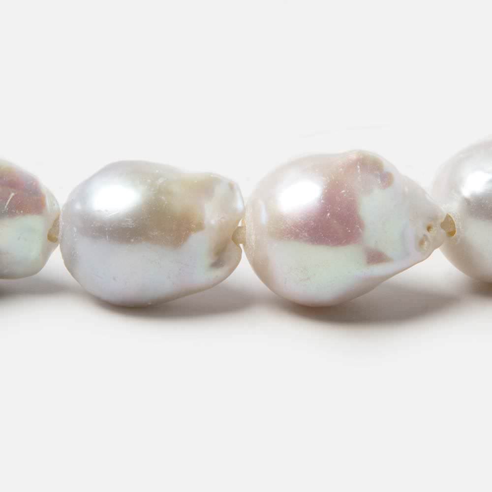 14x19-15x20mm Off White Ultra Baroque 2.5mm Hole Freshwater Pearls 5 pcs - Beadsofcambay.com