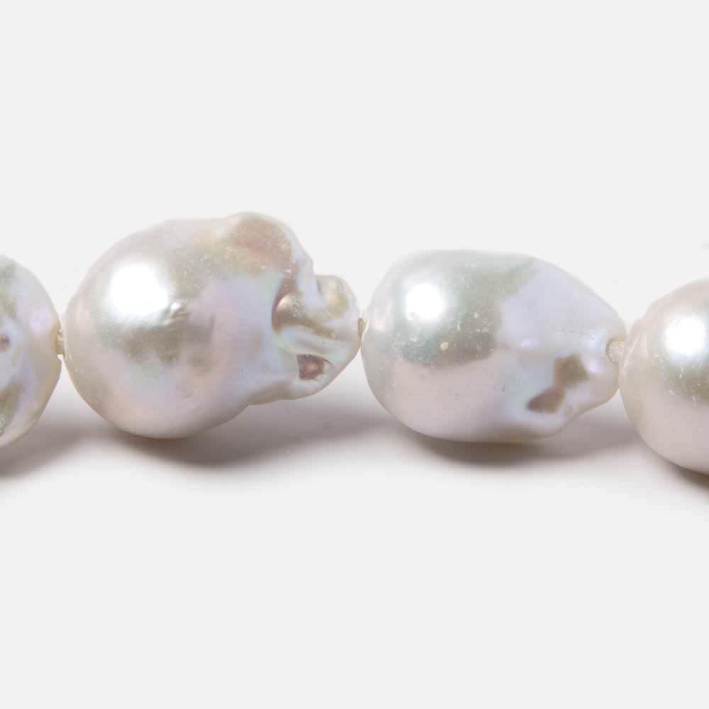 14x19-15x20mm Off White Ultra Baroque 2.5mm Hole Freshwater Pearls 5 pcs - Beadsofcambay.com