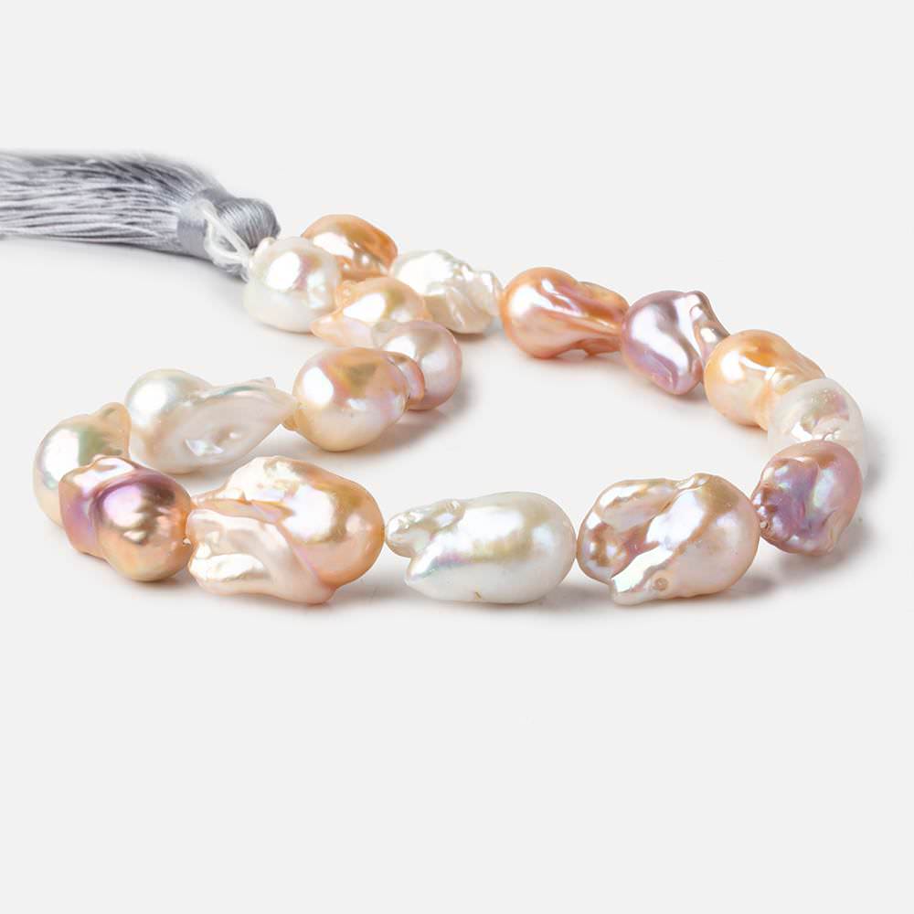 14x19-15x26mm Tri-Color Ultra Baroque Freshwater Pearls 16 inch 17 pieces AA grade - Beadsofcambay.com