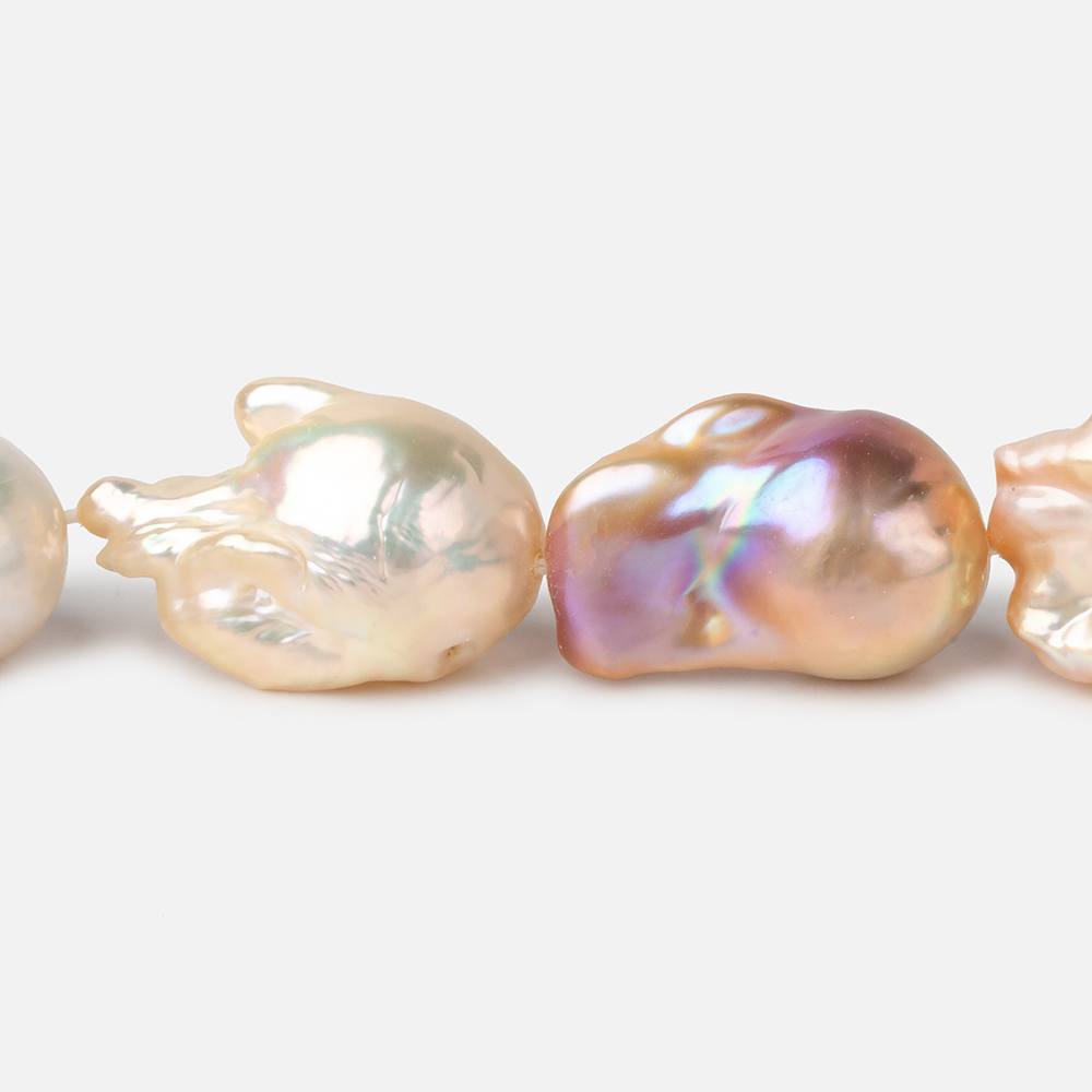 14x19-15x26mm Tri-Color Ultra Baroque Freshwater Pearls 16 inch 17 pieces AA grade - Beadsofcambay.com