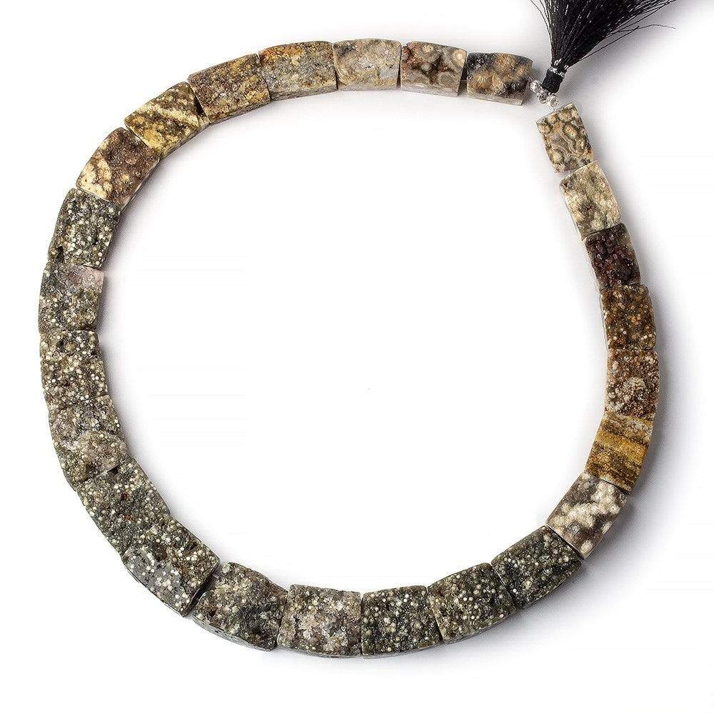 14x19-21x24mm Natural Crystal & Polished Ocean Jasper fancy shape Collar 25 beads AA - Beadsofcambay.com