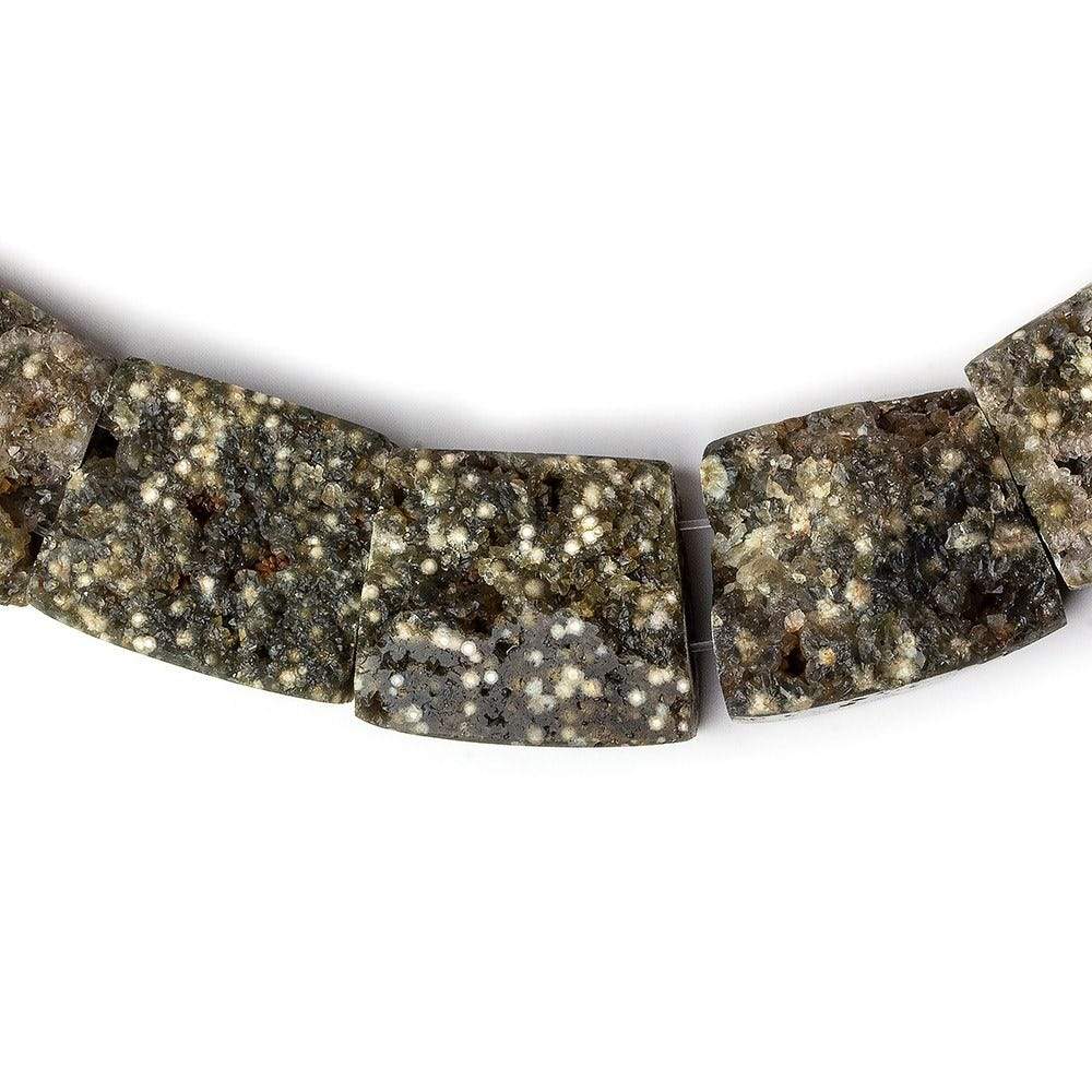 14x19-21x24mm Natural Crystal & Polished Ocean Jasper fancy shape Collar 25 beads AA - Beadsofcambay.com