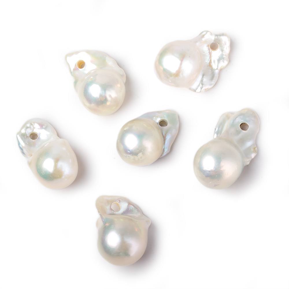 14x22mm Off White Baroque Large Hole Pearl Focal Bead 1 piece AAA - Beadsofcambay.com