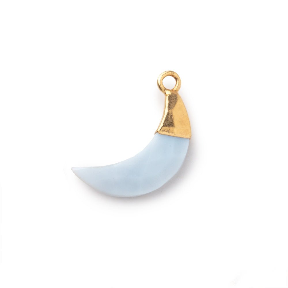 14x4mm Gold Leafed Owyhee Opal Faceted Crescent Moon Focal Pendant 1 piece - Beadsofcambay.com