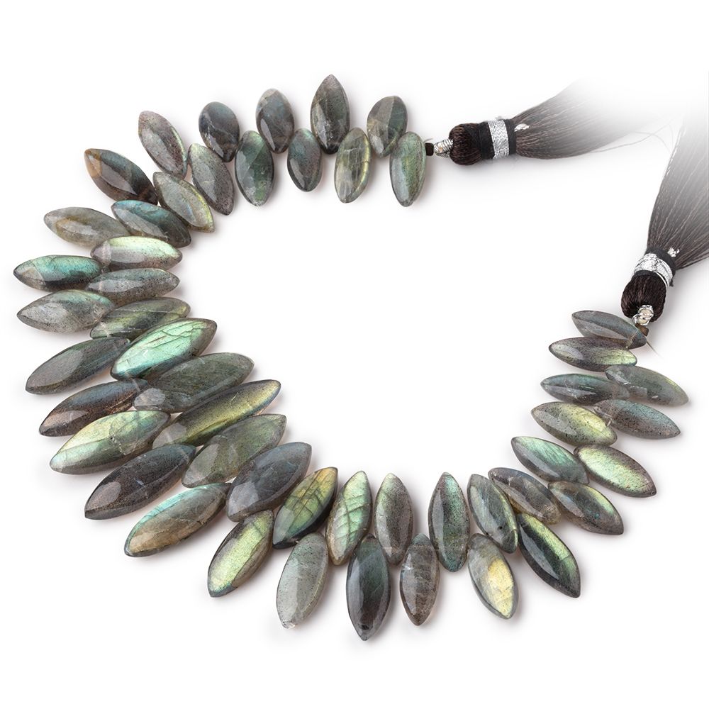 14x5-23x6mm Labradorite Plain Marquise Beads 8 inch 50 pieces - Beadsofcambay.com