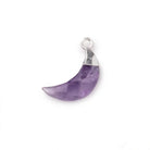 14x5mm Silver Leafed Amethyst Faceted Crescent Moon Focal Pendant 1 piece - Beadsofcambay.com