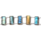 14x6mm Labradorite bevel faceted double drilled Rectangle beads 7 inch 16 pieces AA - Beadsofcambay.com