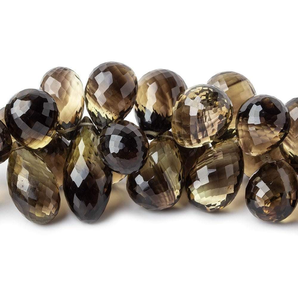 14x7-18x10mm Bi-Colored Quartz Faceted Tear Drop Briolettes 9 inches 60 beads AAA - Beadsofcambay.com