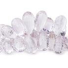 14x8-21x11mm Pink Amethyst Checkerboard Faceted Tear Drops 8 inch 62 Beads - Beadsofcambay.com