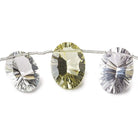 14x9-18x12mm Multi-gemstone Concave Faceted Oval Beads 11 pieces AAA - Beadsofcambay.com