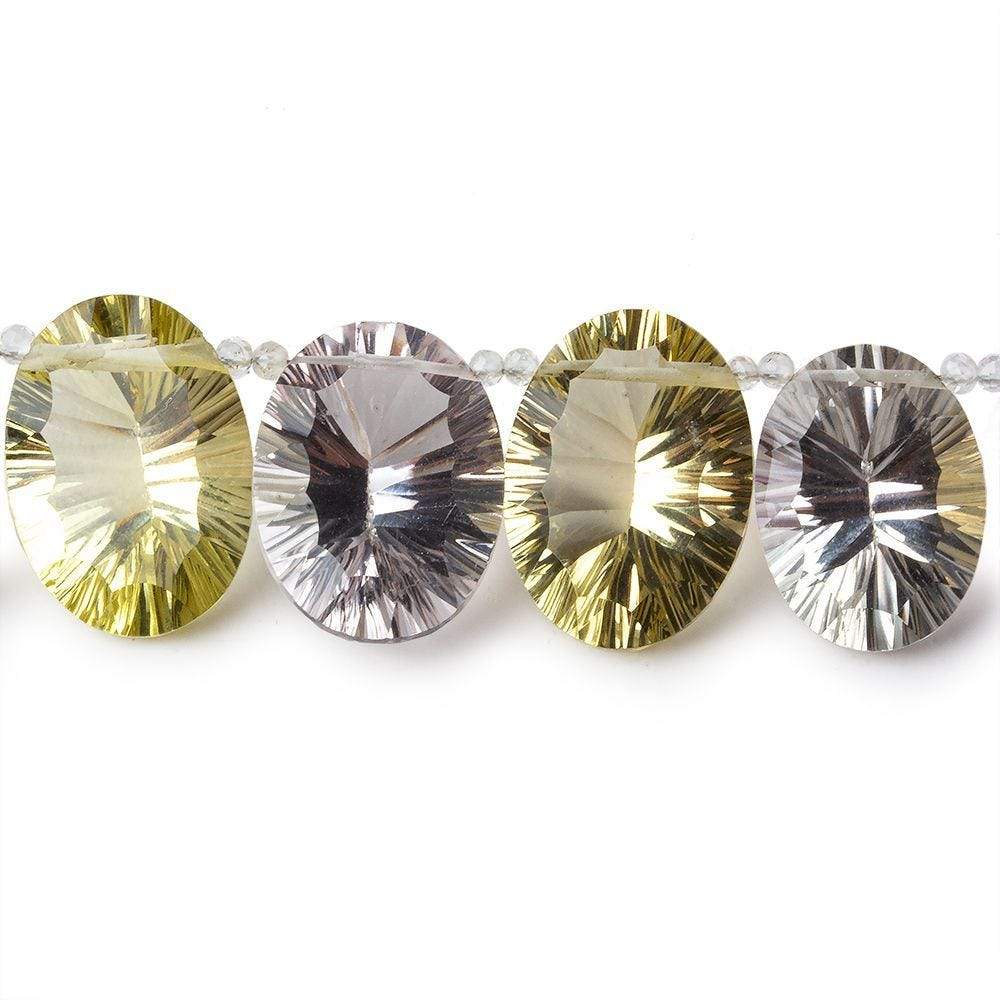 14x9-18x12mm Multi-gemstone Concave Faceted Oval Beads 11 pieces AAA - Beadsofcambay.com
