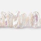 14x9-19x10mm Rosé White Biwa Freshwater Pearls 16 inch 34 pieces - Beadsofcambay.com
