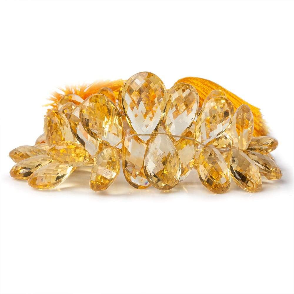 14x9-20x13mm Citrine Faceted Pear Beads 7.5 inch 48 pieces - Beadsofcambay.com