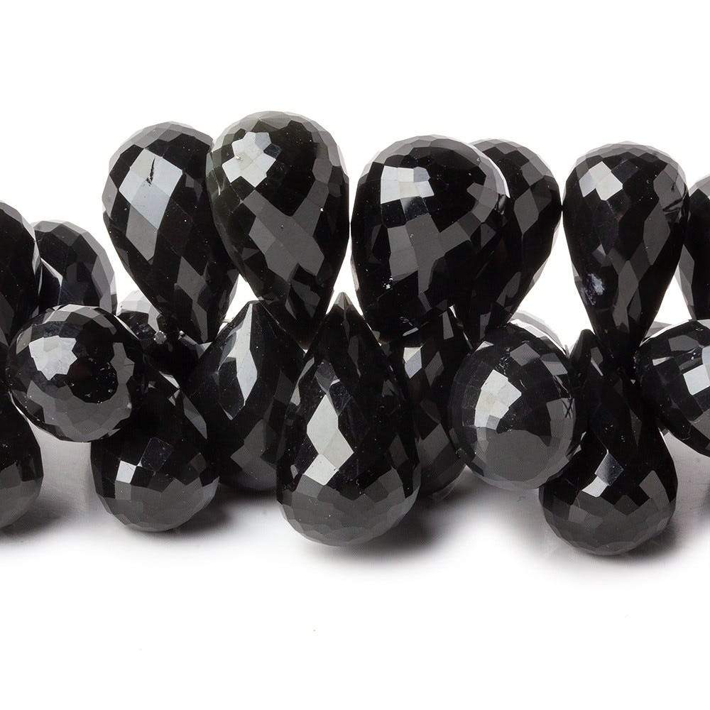 14x9-21x11mm Snowflake and Rainbow Obsidian Faceted Teardrops 8.5 inch 60 beads AA - Beadsofcambay.com