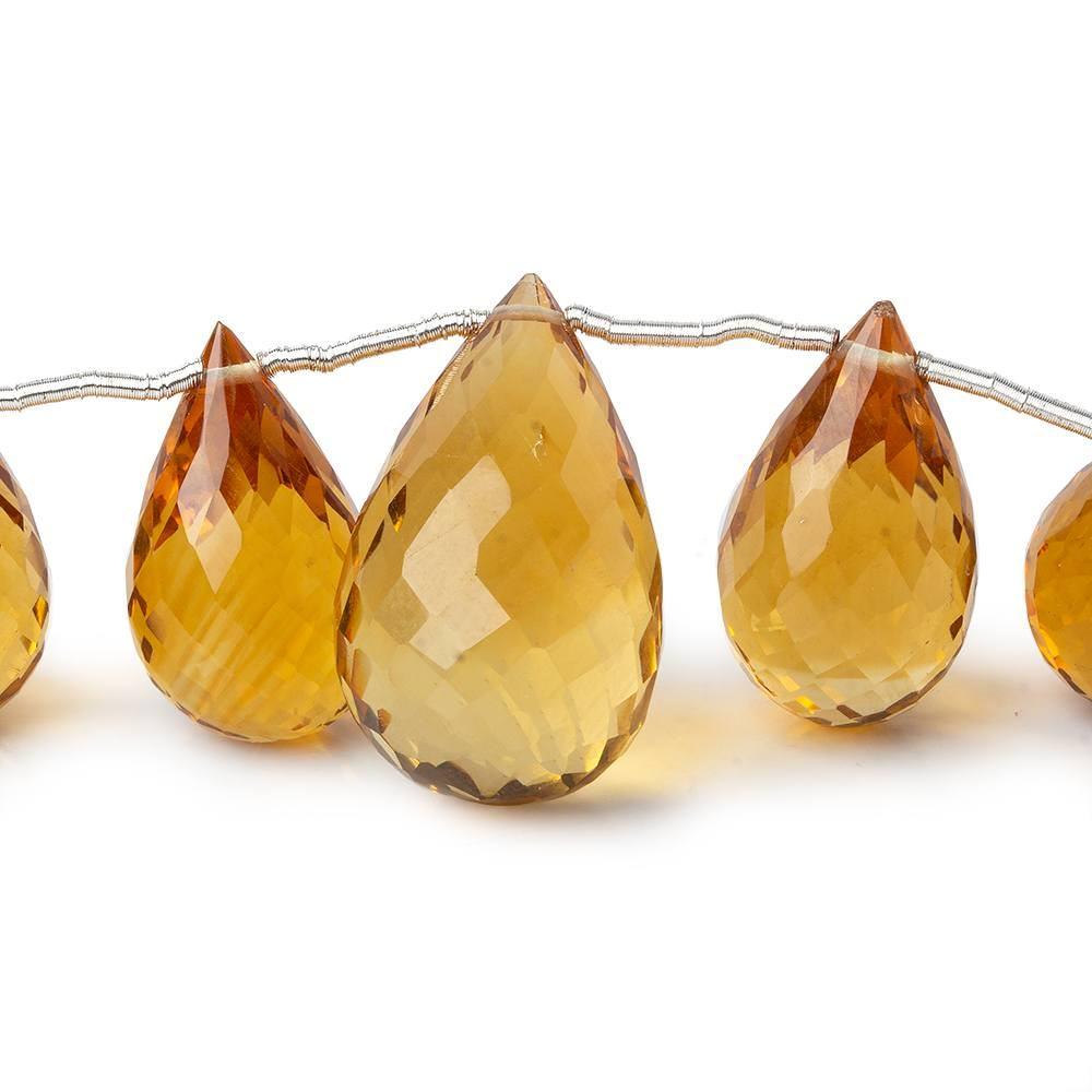 14x9-22x13mm Madeira Citrine Faceted Tear Drop Beads 8 inch 13 beads - Beadsofcambay.com