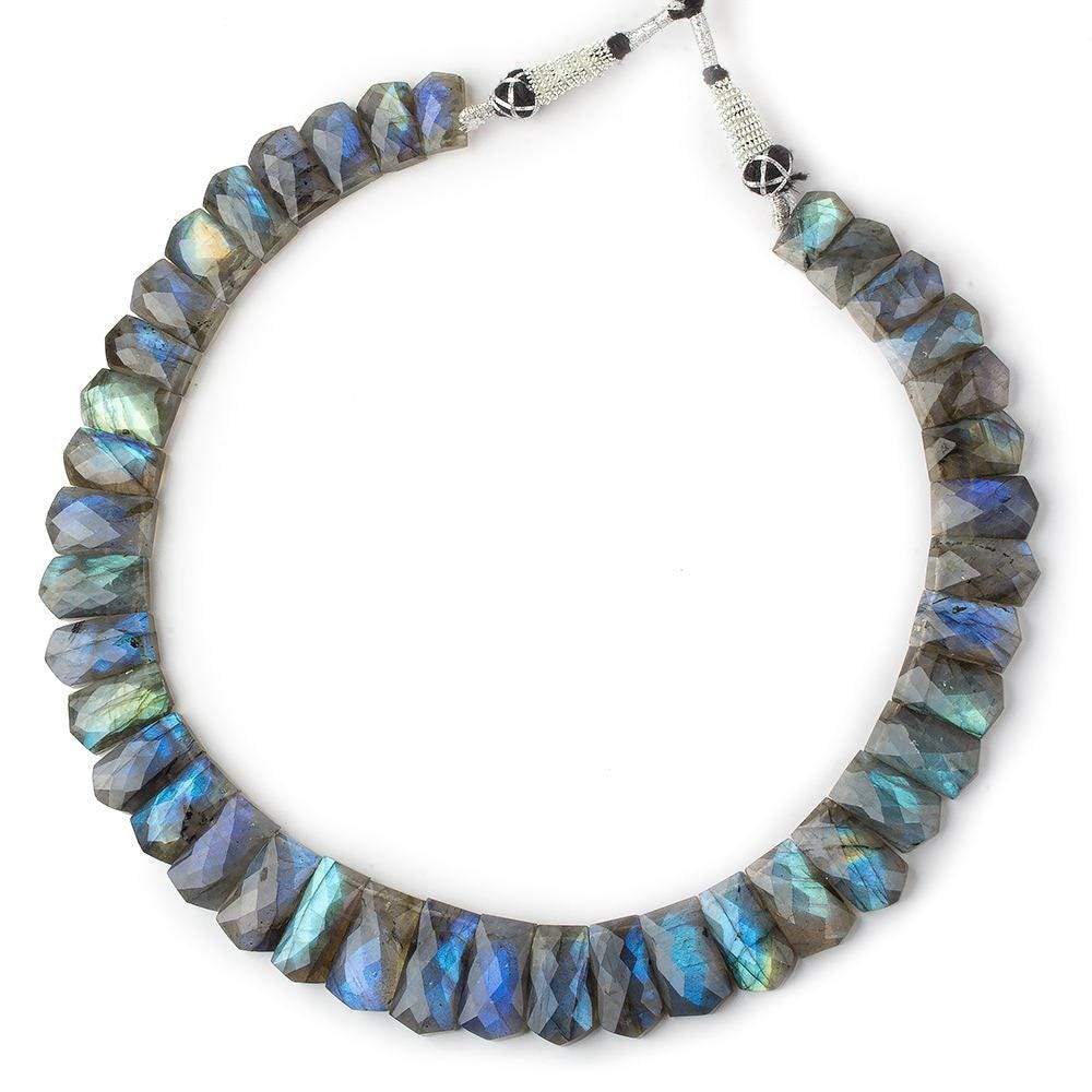 14x9-23x11mm Labradorite double drilled fancy shape collar 40 beads - Beadsofcambay.com