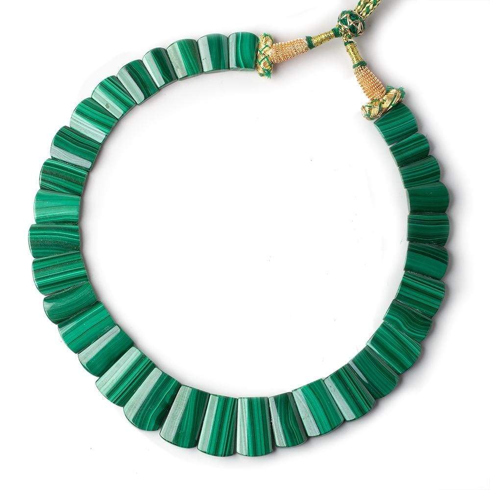 14x9-23x15mm Malachite double drilled plain fancy shape collar 33 beads - Beadsofcambay.com