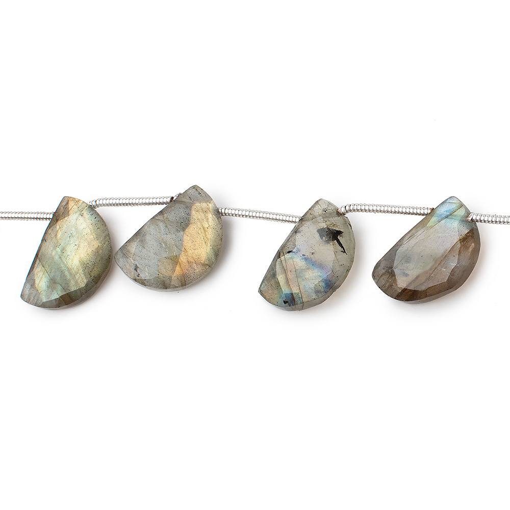 14x9mm Labradorite Faceted Half Moon Beads 8 inch 13 pieces - Beadsofcambay.com