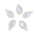14x9mm Sterling Silver Bezel Rainbow Moonstone Faceted Marquise Pendant 1 piece - Beadsofcambay.com