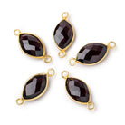 14x9mm Vermeil Bezel Garnet Faceted Marquise Connector 1 piece - Beadsofcambay.com