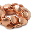 14xmm Brushed Copper Bead coin 8 inch 14 pcs - Beadsofcambay.com