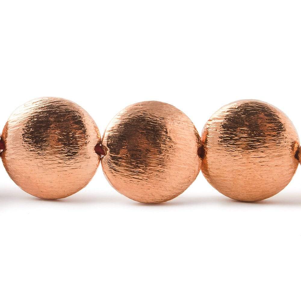 14xmm Brushed Copper Bead Round 8 inch 14 pcs - Beadsofcambay.com