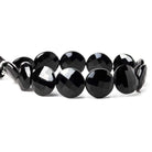 15-16mm Black Onyx faceted coin beads 8 inch 13 pieces AAA - Beadsofcambay.com