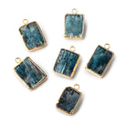 15-16mm Gold Leafed Kyanite Rectangular Slice Focal Bead 1 piece - Beadsofcambay.com