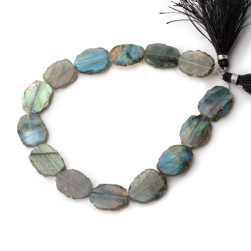 15-16mm Labradorite Straight Drill Slice Beads 8 inch 13 pieces - Beadsofcambay.com