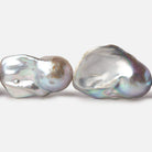 15-16mm Silver Ultra Baroque Freshwater Pearls 16 inch 14 pcs .8mm drill hole AAA - Beadsofcambay.com
