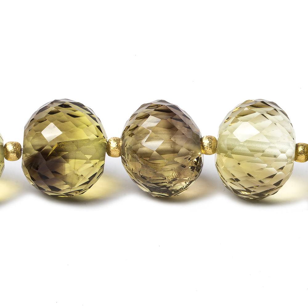 15-17mm Bi-Colored Quartz large hole Concave Faceted Rondelles 4 inch 7 beads AA - Beadsofcambay.com