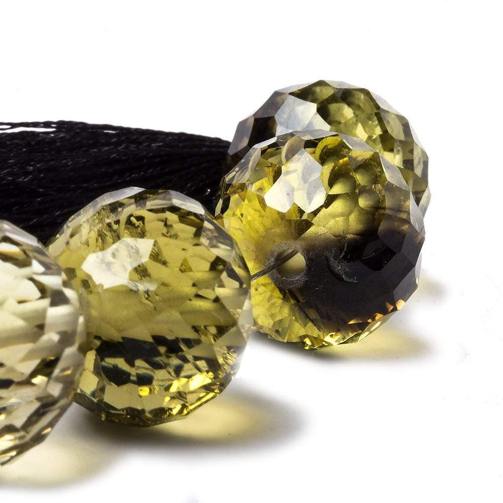 15-17mm Bi-Colored Quartz large hole Concave Faceted Rondelles 4 inch 7 beads AA - Beadsofcambay.com