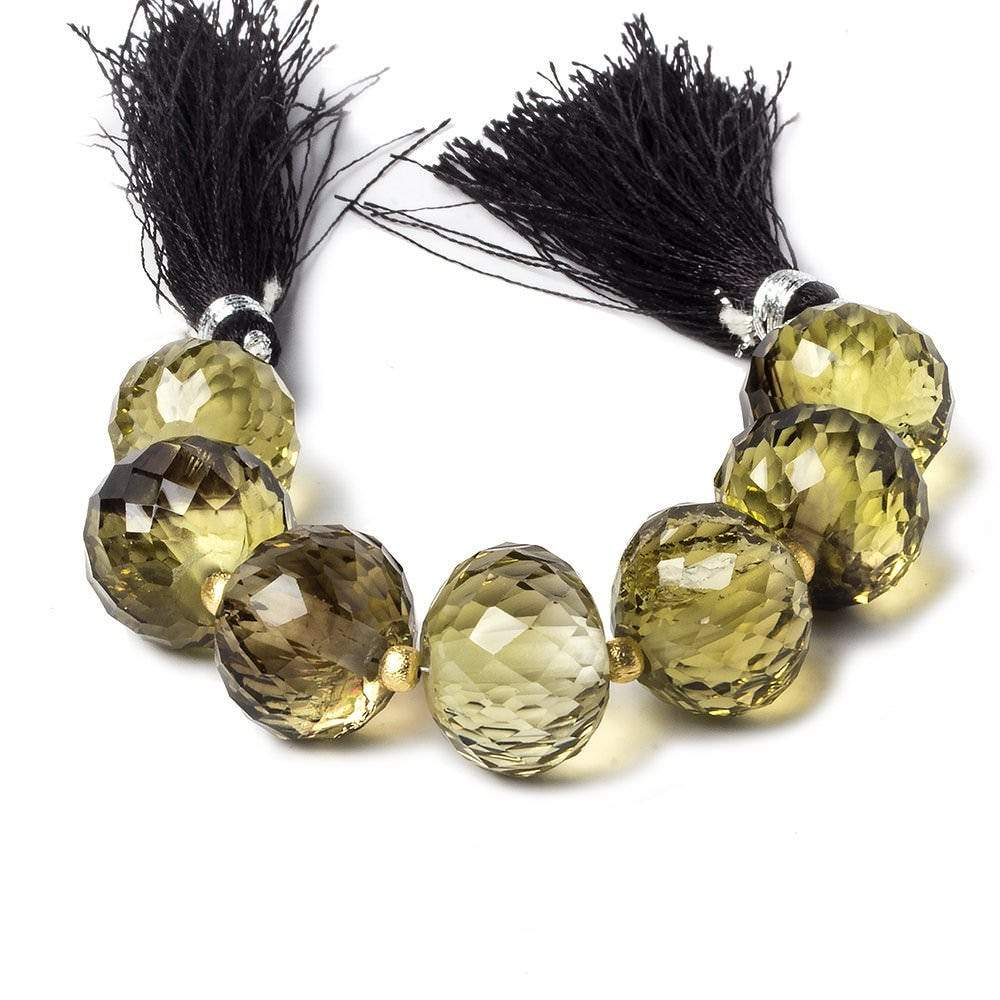 15-17mm Bi-Colored Quartz large hole Concave Faceted Rondelles 4 inch 7 beads AA - Beadsofcambay.com