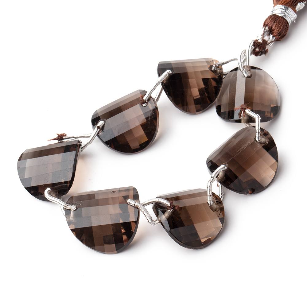 15-17mm Smoky Quartz Double Drill Fancy Shape Beads 6 inch 7 pieces AA - Beadsofcambay.com