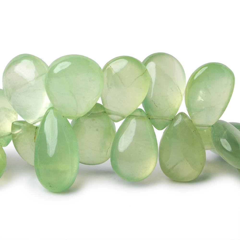 15-18mm Prehnite Plain Pear Beads 8 inch 41 pieces - Beadsofcambay.com