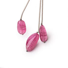 15-19mm Rubelite Tourmaline Plain Nugget Focal Beads Set of 3 AA - Beadsofcambay.com