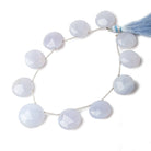 15-20mm Blue Turkish Chalcedony Top Drill Coins 8 inch 11 beads - Beadsofcambay.com